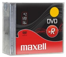 DVD-R диск в пластиковой коробке MAXELL, 4,7ГБ, 16X, 120мин. 1 шт. цена и информация | Виниловые пластинки, CD, DVD | pigu.lt