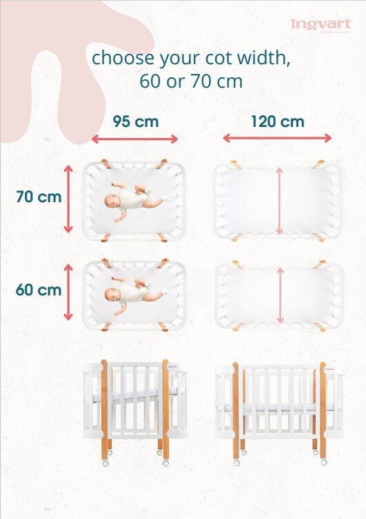 Vaikiška lova Ingvart Nika 5-in-1, 60x120 cm, balta kaina ir informacija | Vaikiškos lovos | pigu.lt