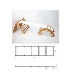 Medine laipiojimo lenta Ingvart StepUp, balta, 150 x 35 cm. kaina ir informacija | Čiuožyklos, laipiojimo kopetėlės | pigu.lt