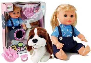 Lėlė su šuniuku Lean Toys kaina ir informacija | Žaislai mergaitėms | pigu.lt