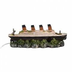Аквариумный декор Затонувший Титаник с воздушным камнем 39x11x17cm цена и информация | Аквариумные растения и декорации | pigu.lt