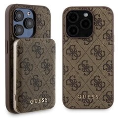 Zestaw Guess GUBPM5P15L4GEMGW iPhone 15 Pro 6.1" hardcase + Powerbank 5000mAh MagSafe brązowy|brown 4G Metal Logo цена и информация | Чехлы для телефонов | pigu.lt