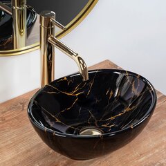 Kriauklė stalviršio Rea Sofia Mini Black Marble Shiny kaina ir informacija | Praustuvai | pigu.lt