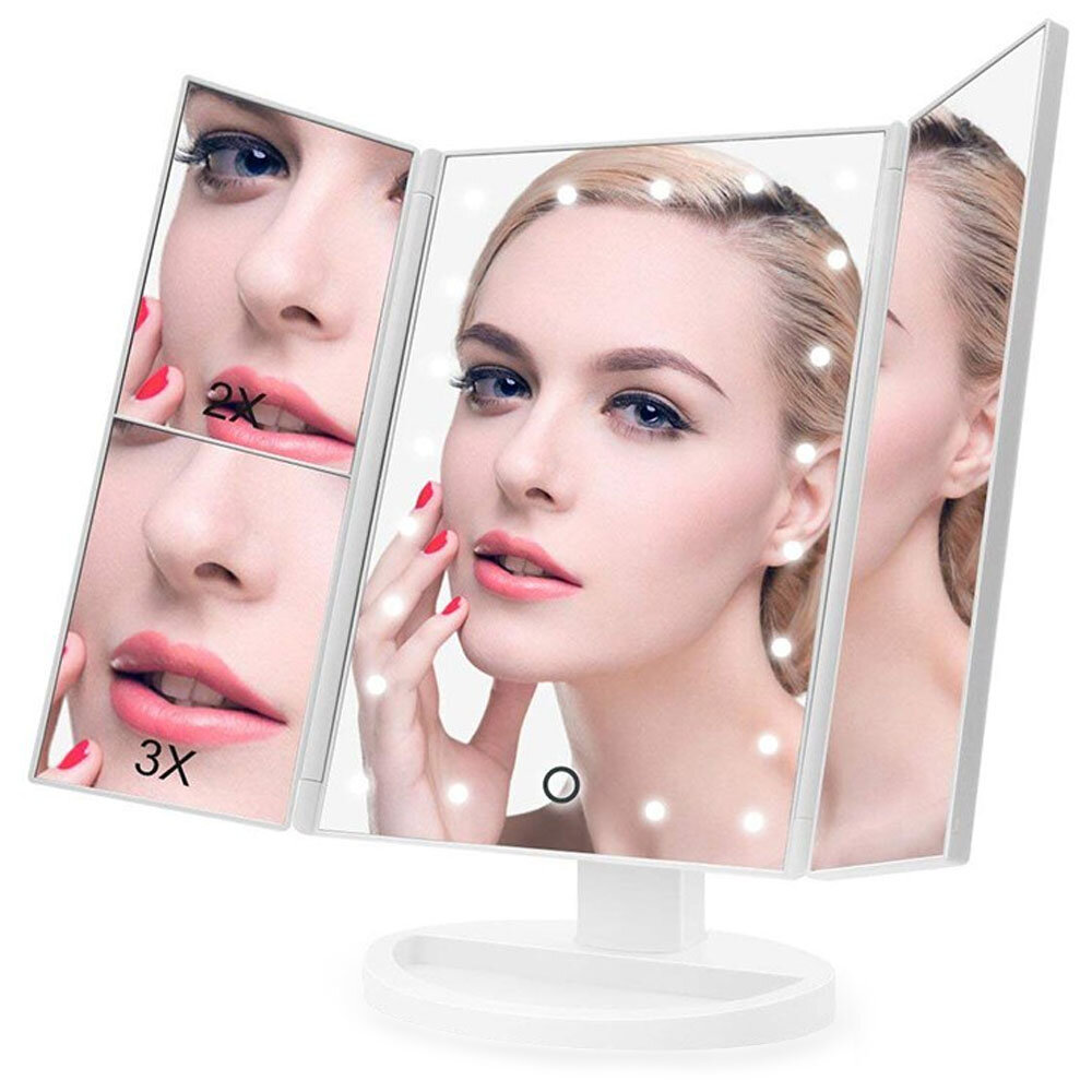 Kosmetinis veidrodis su LED apšvietimu makiažui, baltas цена и информация | Kosmetinės, veidrodėliai | pigu.lt