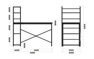 Стол с книжным шкафом Mark Adler Leader 4.0 Black цена и информация | Компьютерные, письменные столы | pigu.lt