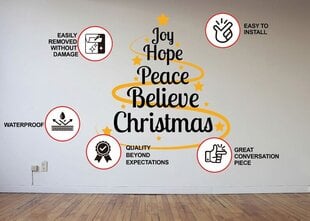 Виниловая наклейка - Радость Надежда Мир Вера Рождество цена и информация | Интерьерные наклейки | pigu.lt
