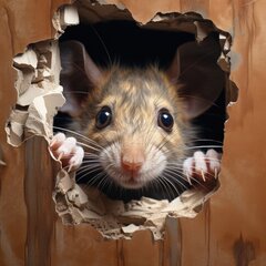 Наклейка 3D мышь в норе - забавное украшение цена и информация | Интерьерные наклейки | pigu.lt