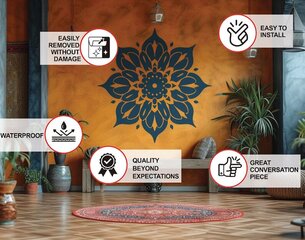 Яркая мандала на стену - Виниловая наклейка для медитации и йоги цена и информация | Интерьерные наклейки | pigu.lt