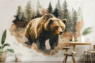 Наклейка на стену Медведь в лесу - Арт винил цена и информация | Интерьерные наклейки | pigu.lt