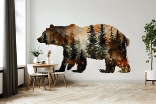 Наклейка на стену силуэт медведя в лесу цена и информация | Интерьерные наклейки | pigu.lt