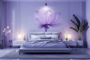 Фиолетовый лотос настенная наклейка - Стильный декор цена и информация | Интерьерные наклейки | pigu.lt