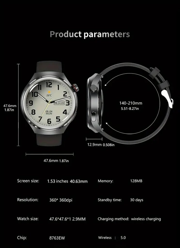 Deal 750 Black kaina ir informacija | Išmanieji laikrodžiai (smartwatch) | pigu.lt