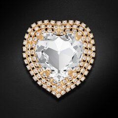 Segė moterms DamondSky Crystal Heart su Swarovsk krstalas DS00BR186 kaina ir informacija | Sagės | pigu.lt