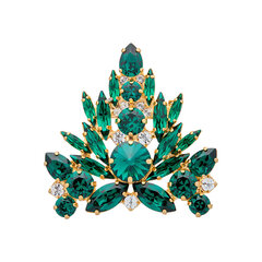 Segė moterms DamondSky Crystal Branch Emerald su Swarovsk krstalas DS00BR191 цена и информация | Броши | pigu.lt