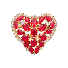 Брошь "Хрустальное Сердце II (Light Siam)" с кристаллами Swarovski™ DS00BR195 цена и информация | Броши | pigu.lt