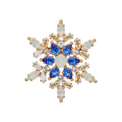 Segė moterms DamondSky Snowflake Whte Opal Moonlght Sapphre su Swarovsk krstalas DS00BR196 цена и информация | Броши | pigu.lt