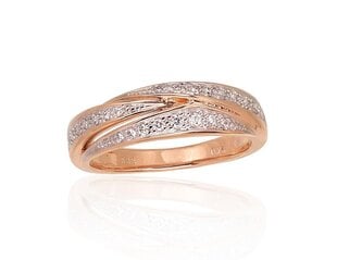 Золотое кольцо с бриллиантами "Золотой Узор XXXIV" из красного золота 585 пробы DS01G725 цена и информация | Кольцо | pigu.lt