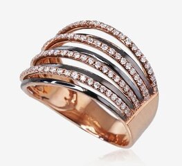 Золотое кольцо с бриллиантами "Золотой Узор" из красного золота 585 пробы DS01G726 цена и информация | Кольцо | pigu.lt