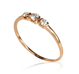 Золотое кольцо с бриллиантами "Золотая Любовь VIII" из красного золота 585 пробы DS01G731 цена и информация | Кольца | pigu.lt