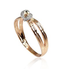 Золотое кольцо с бриллиантами "Омега" из красного золота 585 пробы DS01G729 цена и информация | Кольцо | pigu.lt