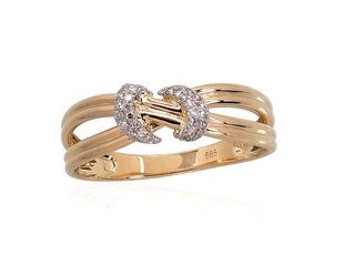 Золотое кольцо с бриллиантами "Омега" из желтого золота 585 пробы DS01G730 цена и информация | Кольцо | pigu.lt