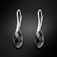 Серебряные серьги "Аншанте (jet)" с кристаллами Swarovski™ DS02A904 цена и информация | Серьги | pigu.lt