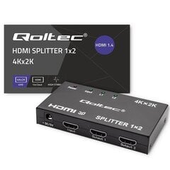 Qoltec 51796 Aktyvus HDMI skirstytuvas 2 x HDMI 4K x 2K | 3,4 Gb/s kaina ir informacija | Adapteriai, USB šakotuvai | pigu.lt