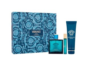 Kosmetikos rinkinys Versace Eros Man vyrams: kvapusis vanduo EDP, 100 ml + dušo želė, 150 ml + kvapusis vanduo EDP, 10 ml kaina ir informacija | Kvepalai moterims | pigu.lt