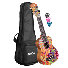 Soprano ukulelė Cascha Art Flowers HH 2603 kaina ir informacija | Gitaros | pigu.lt