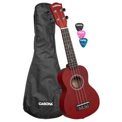 Soprano ukulelė Cascha Linden raudona HH 3961 kaina ir informacija | Gitaros | pigu.lt