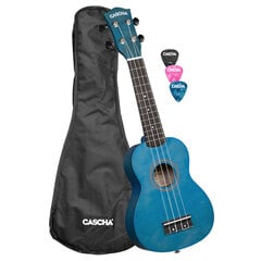 Soprano ukulelė Cascha Linden mėlyna HH 3962 kaina ir informacija | Gitaros | pigu.lt