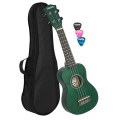 Soprano ukulelė Cascha Linden žalia HH 3963 kaina ir informacija | Gitaros | pigu.lt
