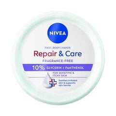 Nivea Drėkinamasis kūno kremas jautriai odai Repair - Care 400 ml цена и информация | Кремы, лосьоны для тела | pigu.lt