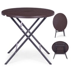 Sodo stalas 79 cm, sulankstomas, HDPE, medžio imitacija - rudas kaina ir informacija | Lauko baldų komplektai | pigu.lt
