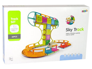 Magnetinės konstrukcinės kaladėlės su lėktuvu Lean Toys Sky Track, 62 vnt. kaina ir informacija | Konstruktoriai ir kaladėlės | pigu.lt