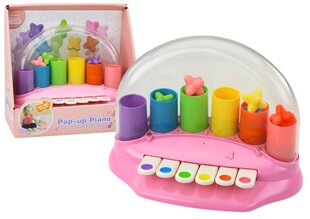 Interaktyvus pianinas su iššokančiomis žvaigždutėmis Lean Toys, rožinis kaina ir informacija | Žaislai kūdikiams | pigu.lt