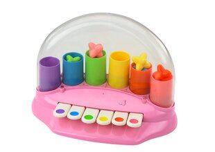 Interaktyvus pianinas su iššokančiomis žvaigždutėmis Lean Toys, rožinis kaina ir informacija | Žaislai kūdikiams | pigu.lt
