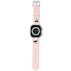 Karl Lagerfeld Pasek KLAWLSLKCNP Apple Watch 42|44|45|49mm różowy|pink strap 3D Rubber Karl&Choupette Heads цена и информация | Аксессуары для смарт-часов и браслетов | pigu.lt