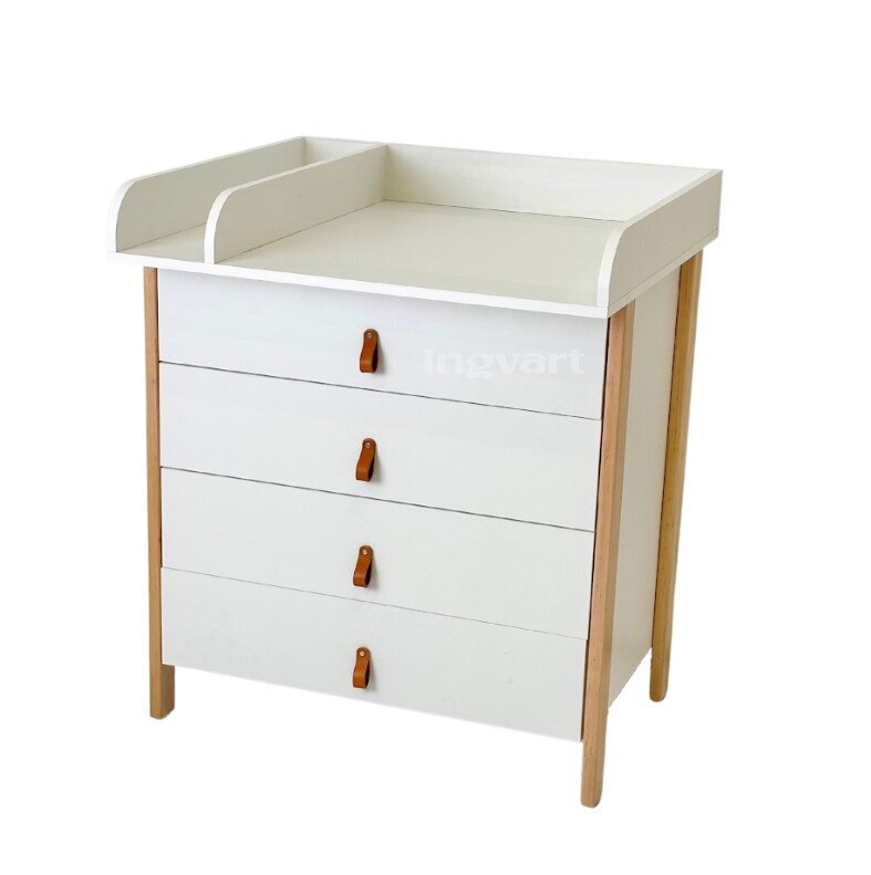 Komoda Ingvart Scandi 2-in-1, 85x80x50 cm, balta kaina ir informacija | Komodos | pigu.lt