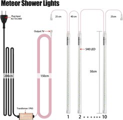 LED лампы Aneeway, метеоритный дождь, 10 шт., 50 см цена и информация | Уличные светильники | pigu.lt