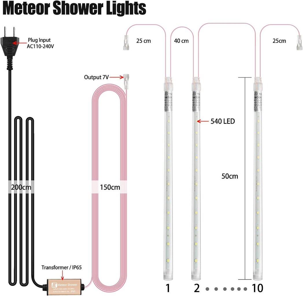 LED lempos Aneeway, 10 vnt. kaina ir informacija | Lauko šviestuvai | pigu.lt