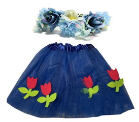 Голубая юбка + гирлянда на голове цена и информация | Карнавальные костюмы | pigu.lt