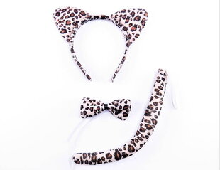 Костюм кошки гепарда брюки 98-110 см повязка на голову хвост мушка цена и информация | Карнавальные костюмы | pigu.lt