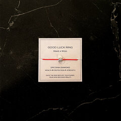 Raudono siūlo sėkmės žiedas su cirkonio deimantu цена и информация | Кольцо | pigu.lt