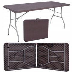 Sulankstomas lauko stalas Fluxar S204, 180cm, rudas kaina ir informacija | Lauko stalai, staliukai | pigu.lt