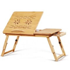 Стол складной для ноутбука, планшета, коричневый цена и информация | Компьютерные, письменные столы | pigu.lt