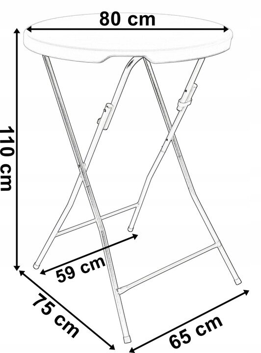 Sulankstomas lauko stalas Fluxar S208, baltas kaina ir informacija | Lauko stalai, staliukai | pigu.lt