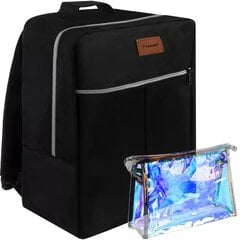 Дорожный рюкзак с косметичкой для ручной клади в самолет, 38х24х18см цена и информация | Туристические, походные рюкзаки | pigu.lt