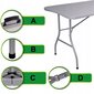 Sulankstomas lauko stalas Fluxar S212, 180cm, pilkas kaina ir informacija | Lauko stalai, staliukai | pigu.lt