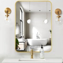 Pakabinamas veidrodis Sunaforta, 60x90 cm, auksinis kaina ir informacija | Veidrodžiai | pigu.lt